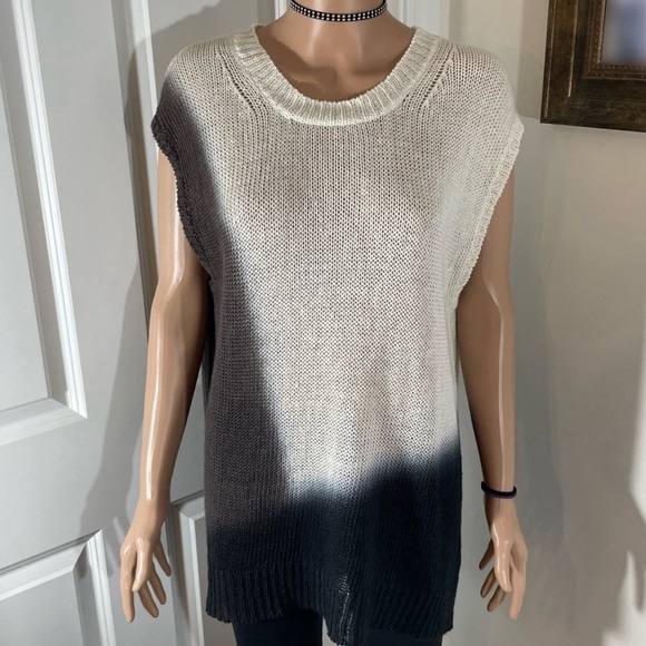 NWT J. Crew Sleeveless Sweater | Tri-Tone Dipped Color | Size L - Picture 1 of 4